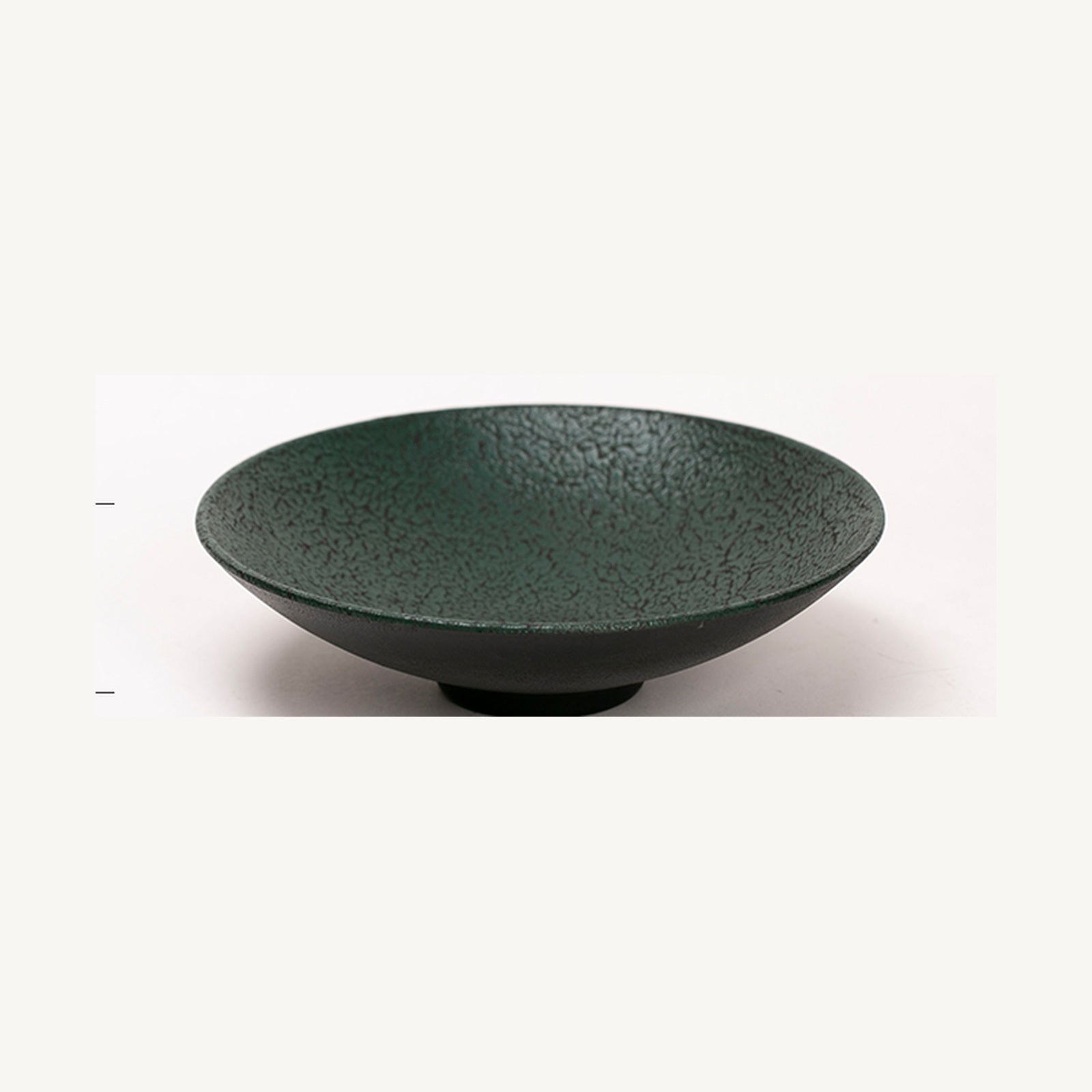 Red Crocodile Texture Lacquer Round Fruit Tray - Green