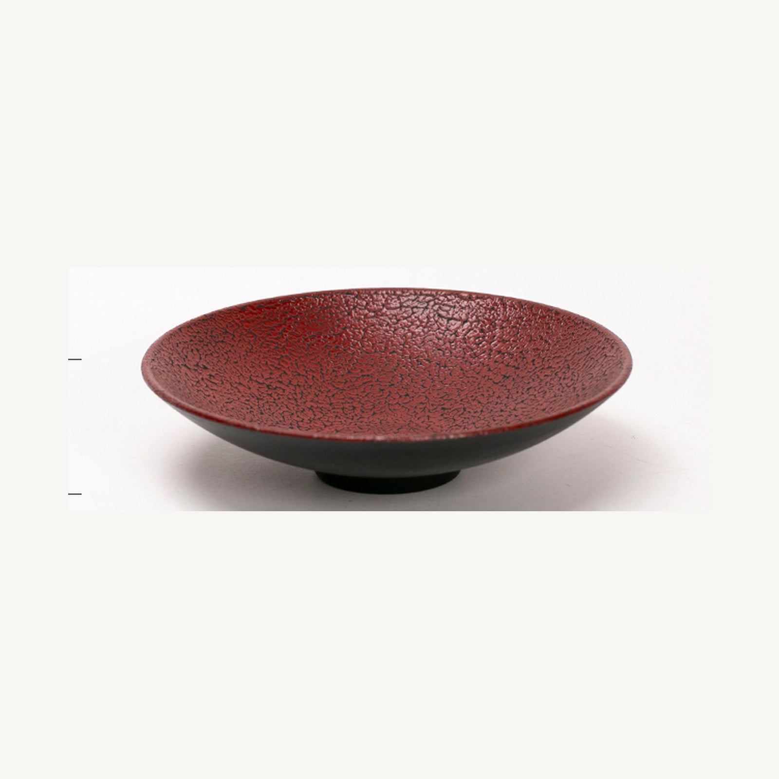 Red Crocodile Texture Lacquer Round Fruit Tray - Red