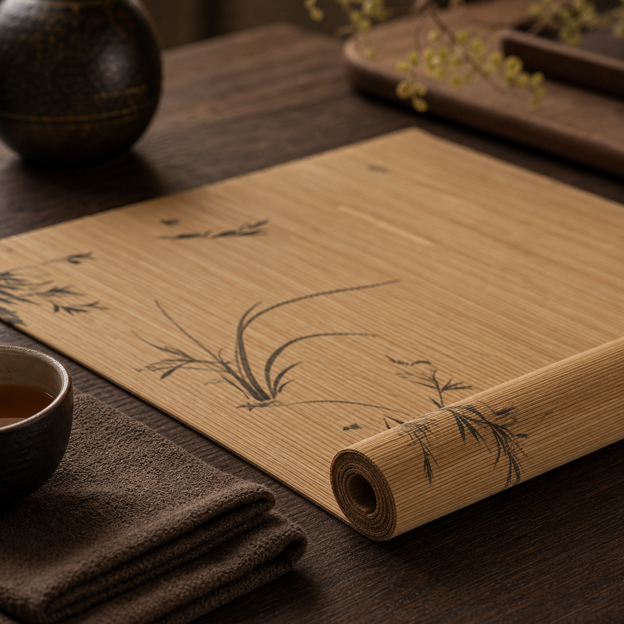 Bamboo Chinese Tea Mat for Gongfu Table