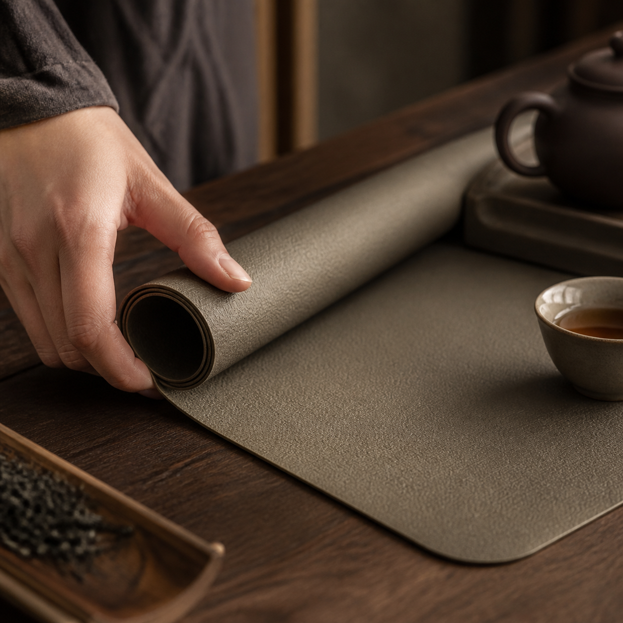 Leather Chinese Tea Mat for Gongfu Table 2