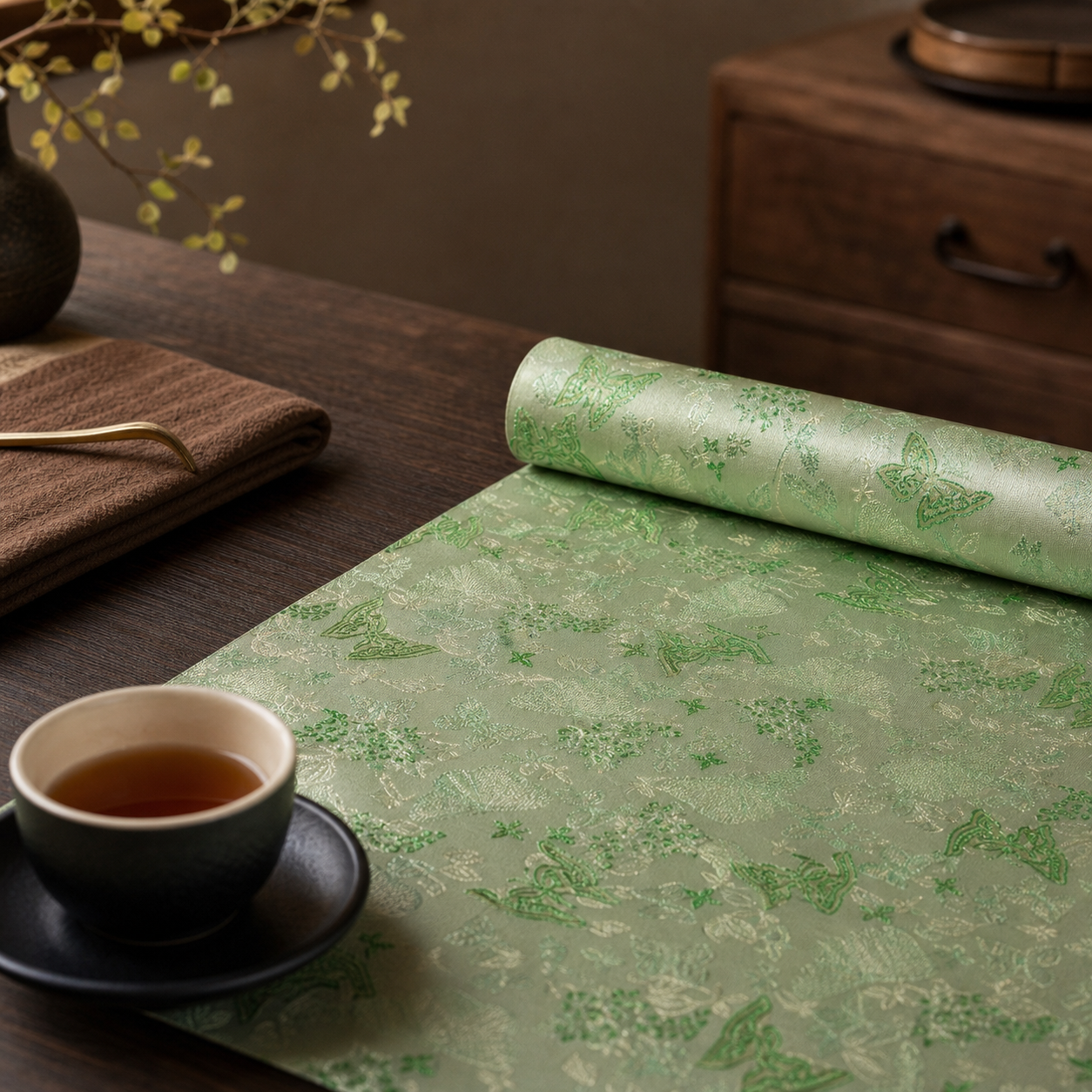 Butterfly Chinese Tea Mat for Gongfu Table