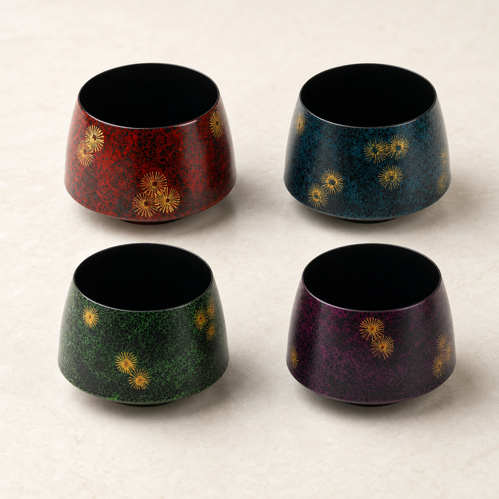 Lacquer Tea Waste Bowl - 漆器建水非花紫