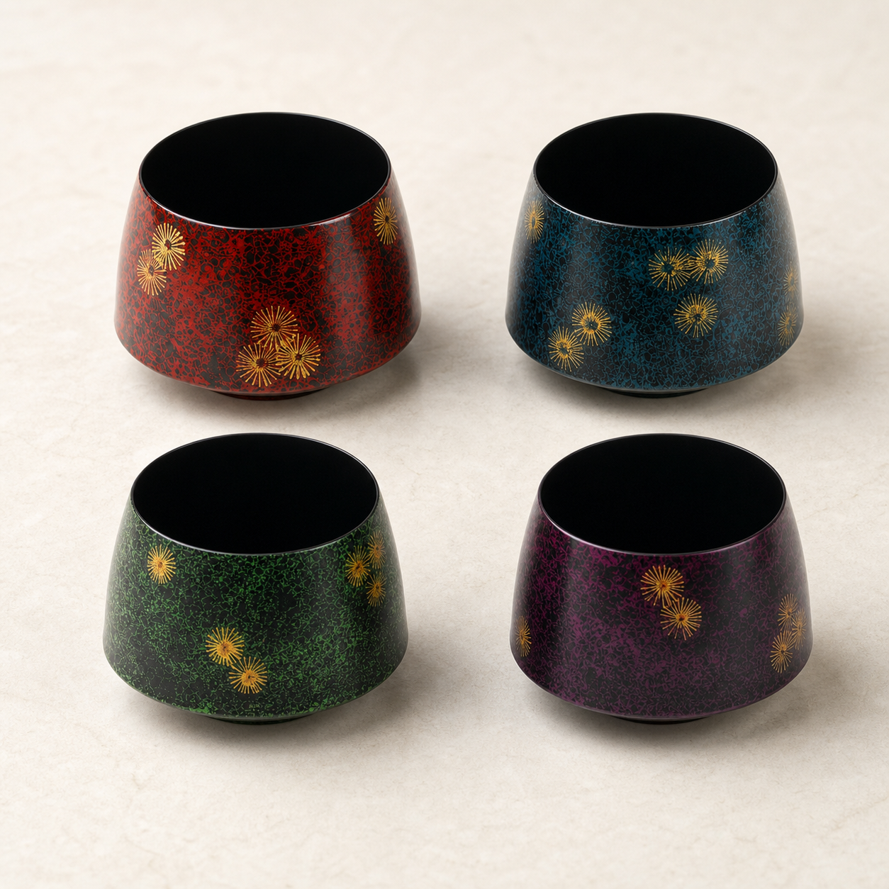 Lacquer Tea Waste Bowl - 漆器建水非花紫