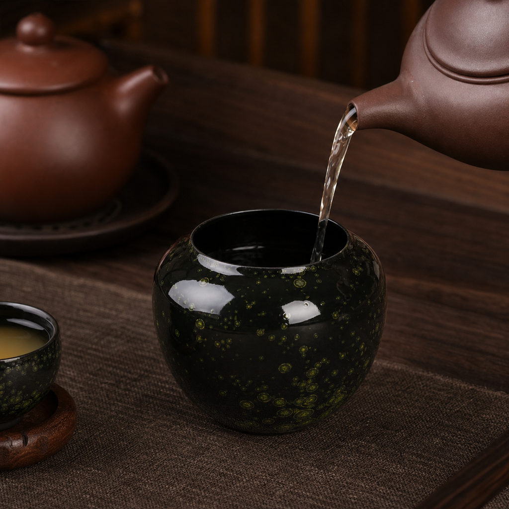 Lacquer Tea Waste Bowl - 漆器建水虚谷