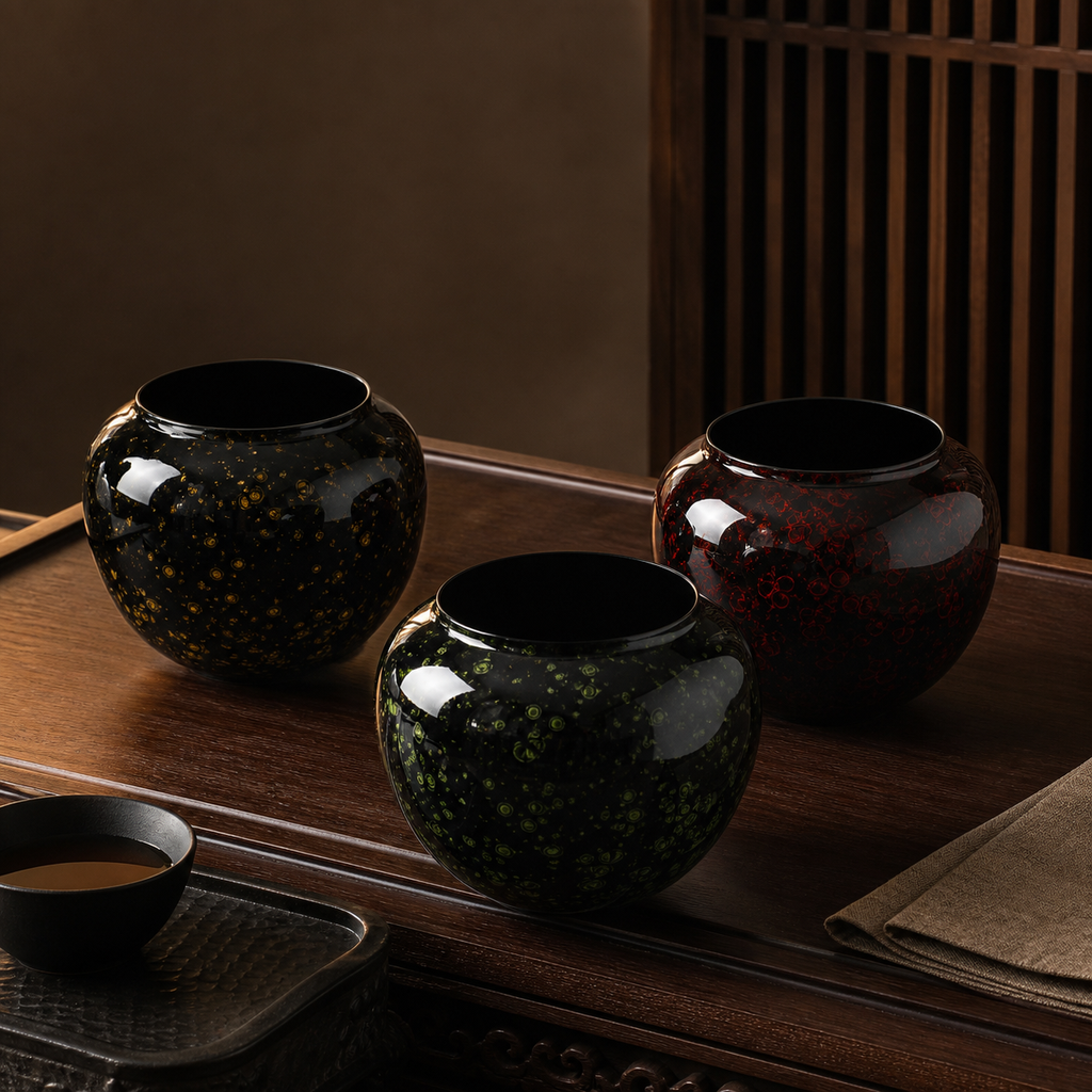 Lacquer Tea Waste Bowl - 漆器建水虚谷