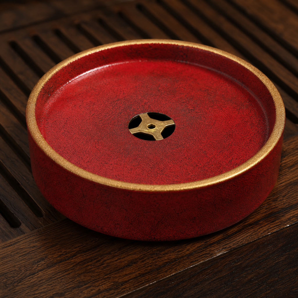Chinese Tea Accessory - 漆器盛水古钱