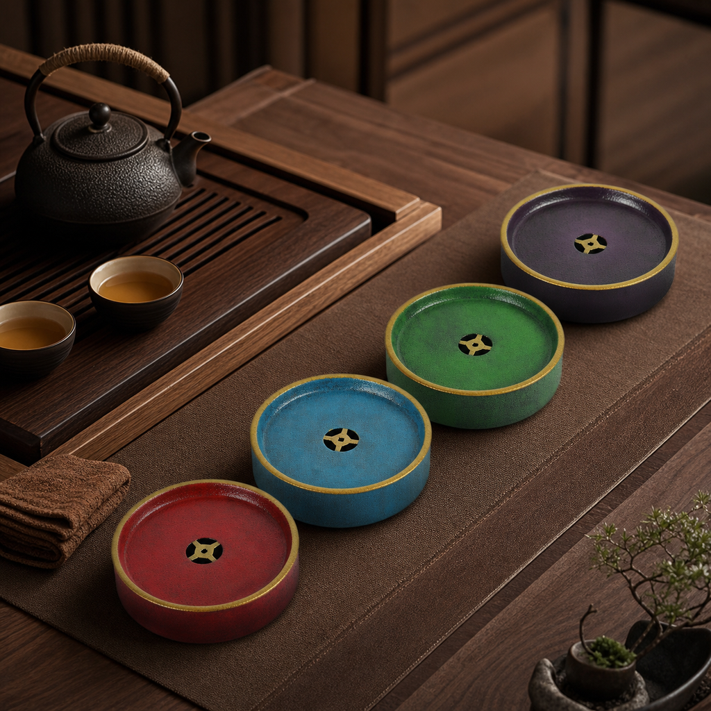Chinese Tea Accessory - 漆器盛水古钱