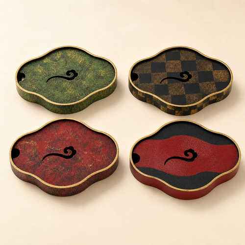 Gongfu Tea Tray - 漆器干泡盘祥云