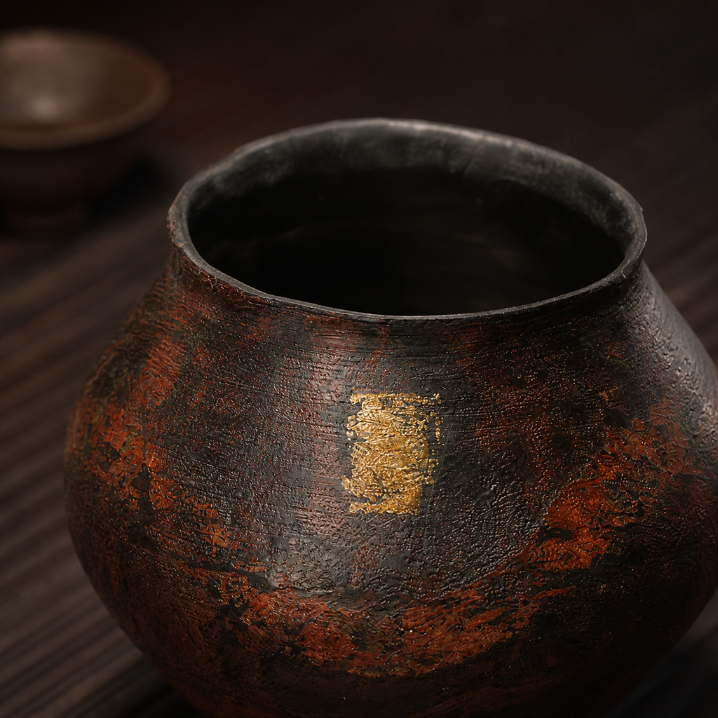 Lacquer Tea Waste Bowl - 大漆脱胎建水敦煌