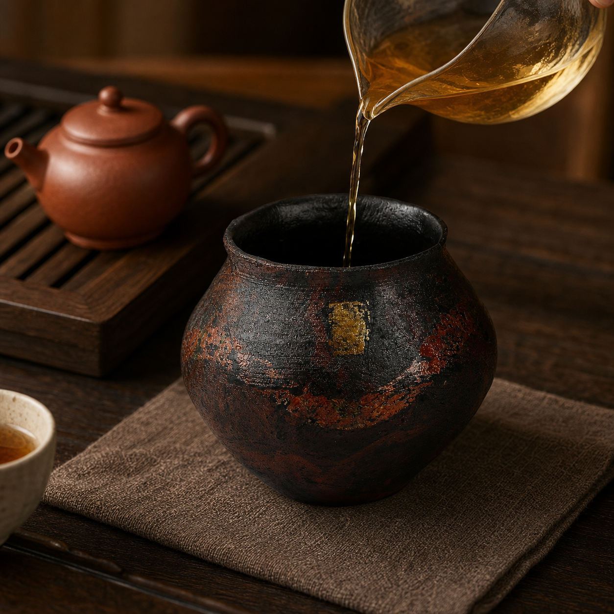 Lacquer Tea Waste Bowl - 大漆脱胎建水敦煌