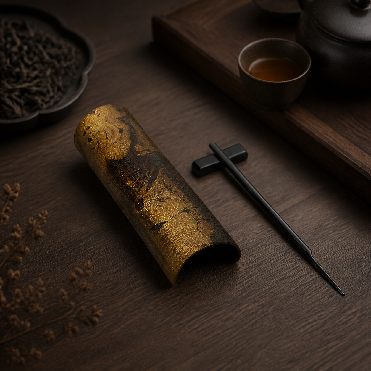 Lacquer Chinese Tea Scoop for Chinese Tea Rituals