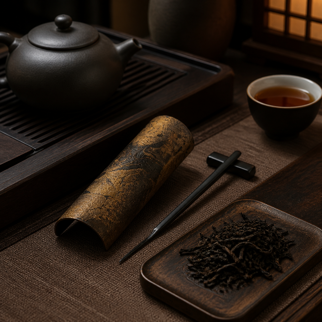Lacquer Chinese Tea Scoop for Chinese Tea Rituals