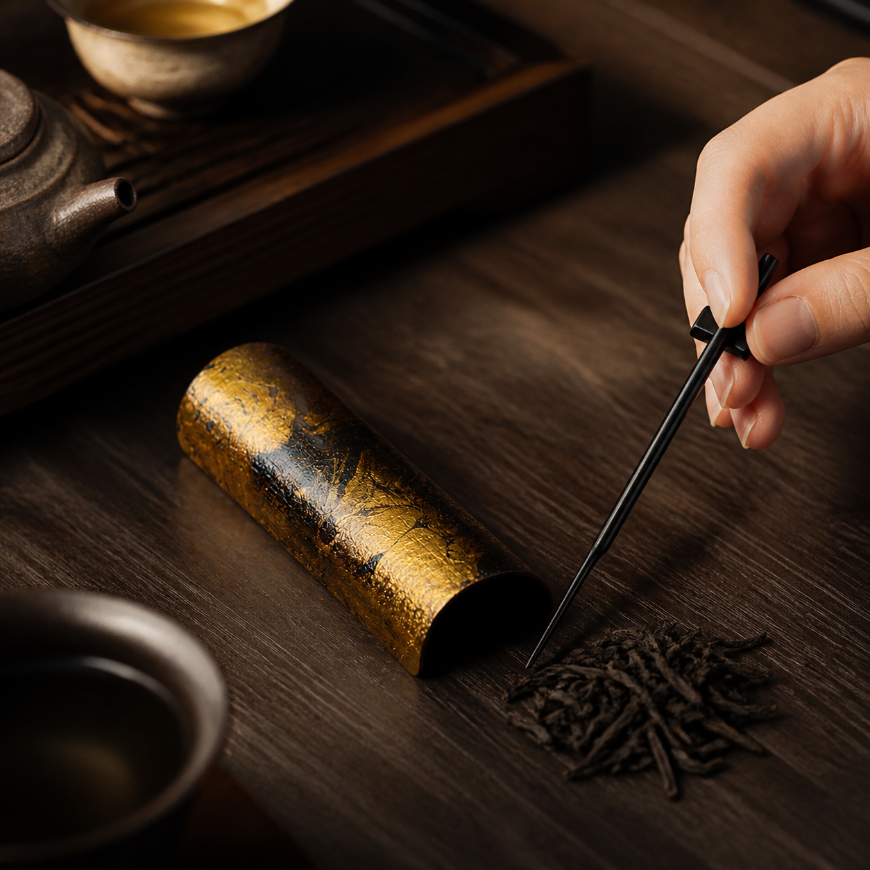 Lacquer Chinese Tea Scoop for Chinese Tea Rituals