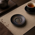 蝉の羽模様入り漆塗り茶托