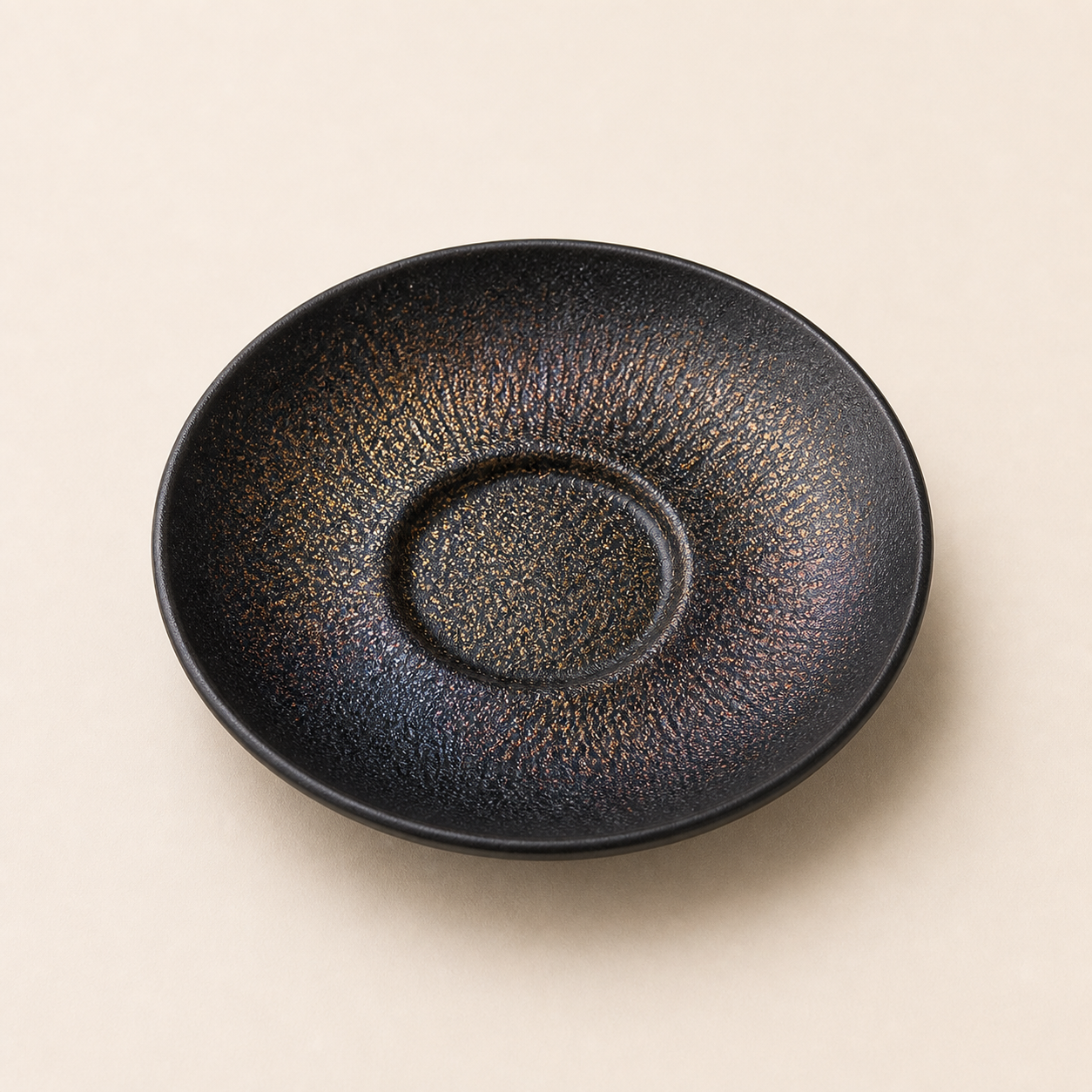 Lacquer Tea Cup Coaster with Cicada Wing Pattern