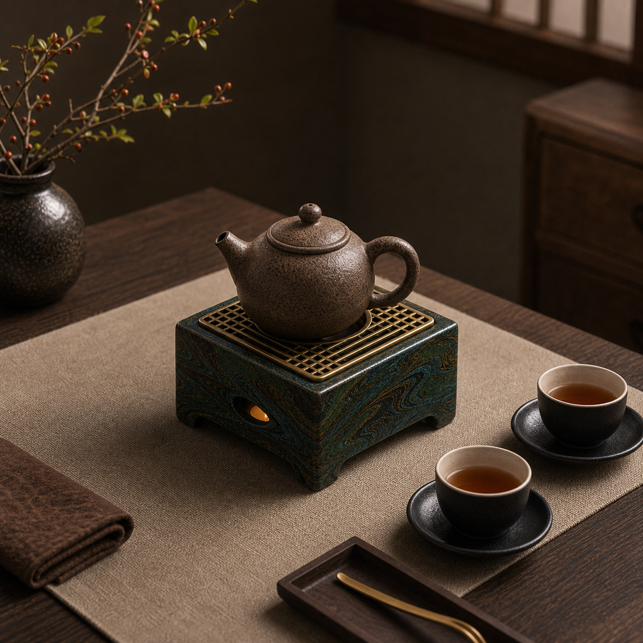 Lacquer Tea Warmer for Gongfu Tea Set