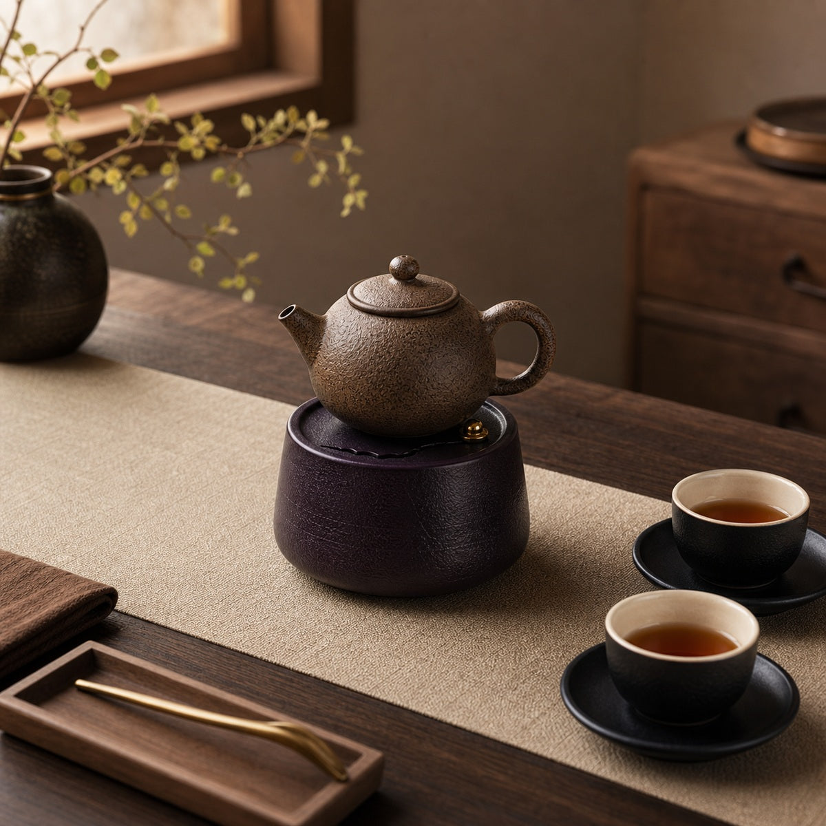 Black Walnut Tea Warmer for Gongfu Tea Rituals